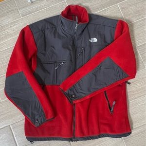 The North Face men’s red and gray Denali style jacket